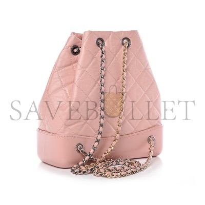 CHANEL AGED CALFSKIN QUILTED GABRIELLE BACKPACK 387337 (21*23*10cm)