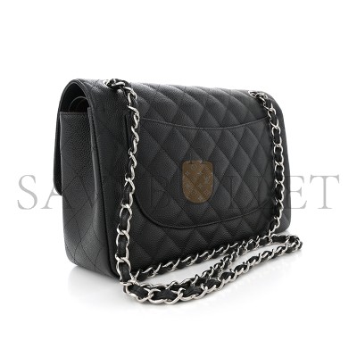 CHANEL CAVIAR QUILTED JUMBO DOUBLE FLAP BLACK 1633607 (30*20*9cm)