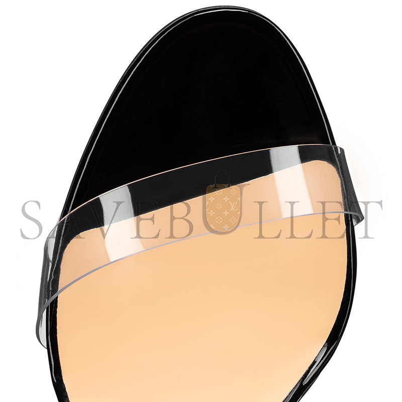 CHRISTIAN LOUBOUTIN JUST NOTHING 85 MM SANDALS-PVC AND PATENT CALF-BLACK-WOMEN 3190081BK01