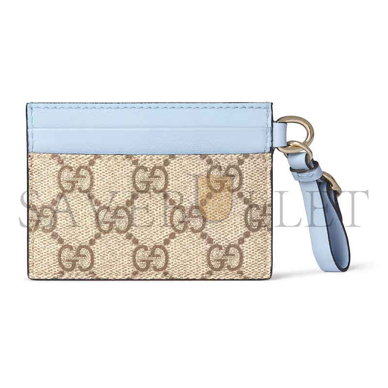 GUCC GG EMBLEM CARD CASE WITH STRAP 819121 (10*7cm)