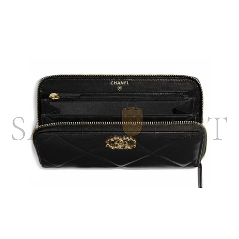 CHANEL 19 LONG ZIPPED WALLET AP0946 B01564 94305 (19.5*10.5*2cm)