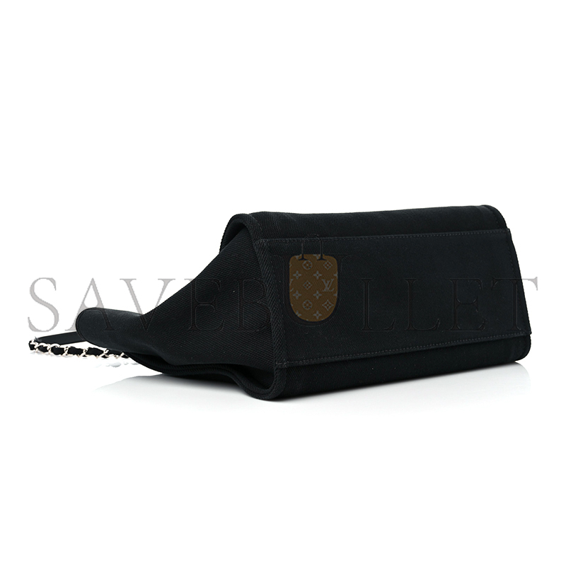 CHANEL CANVAS PEARL MEDIUM DEAUVILLE TOTE BLACK A57067 (33*28*16cm)