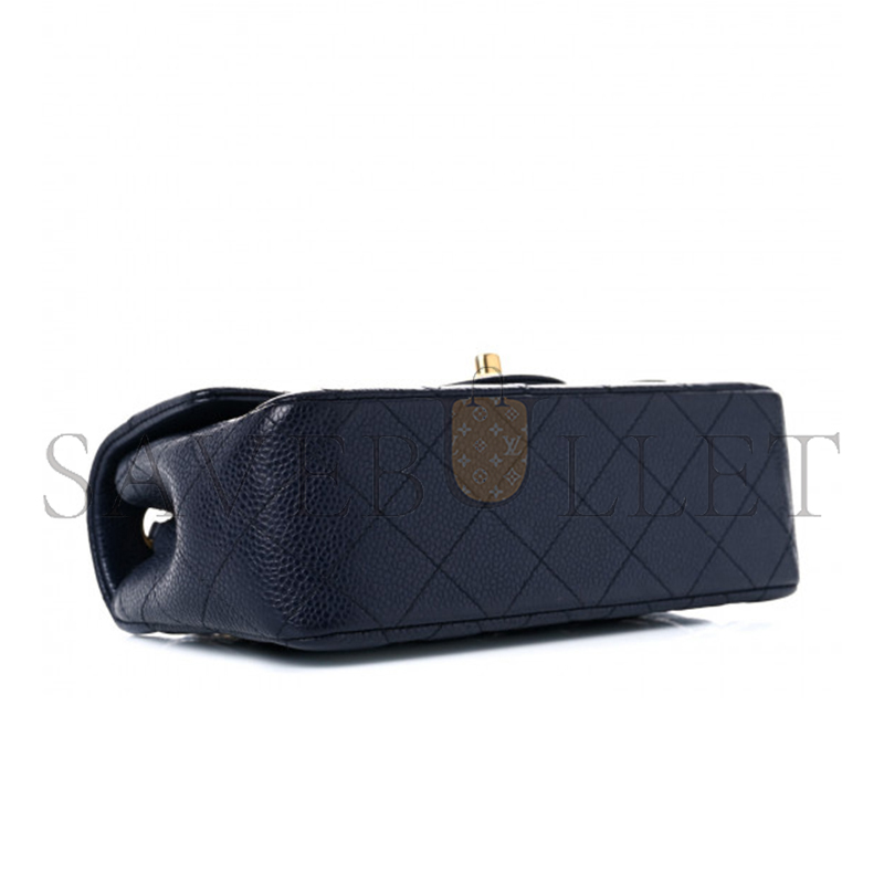 CHANEL CAVIAR QUILTED MINI FLAP NAVY 1029749 (20*11*6cm)