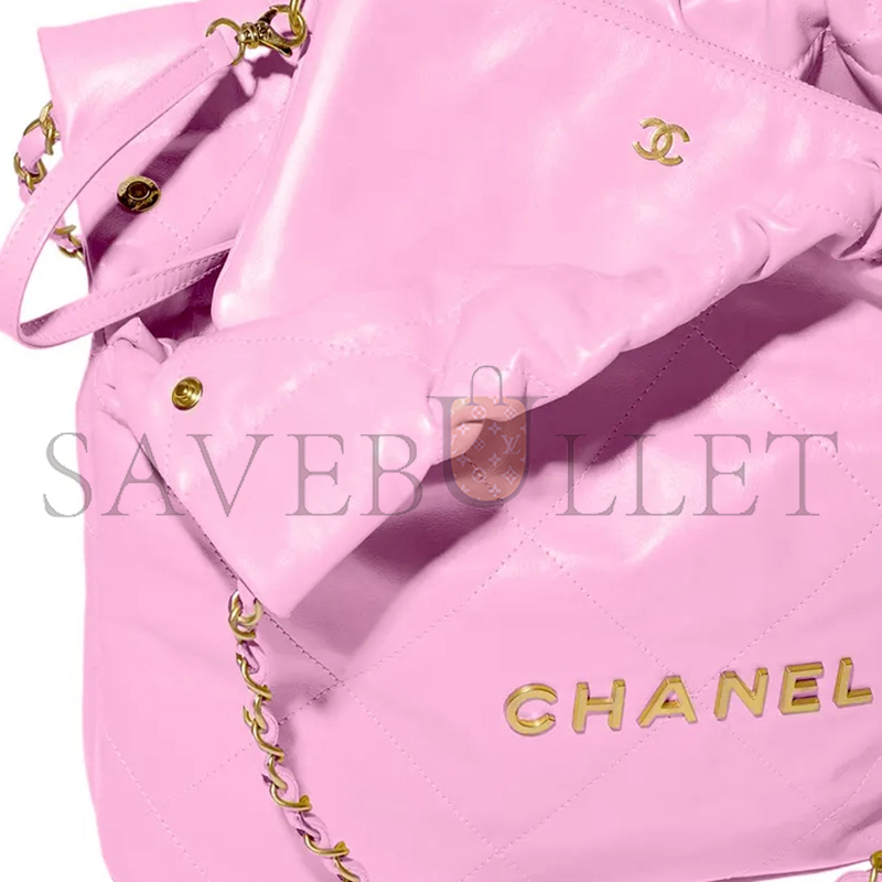 CHANEL SHINY CALFSKIN QUILTED SMALL 22 AS3260 (37*34.5*8cm)