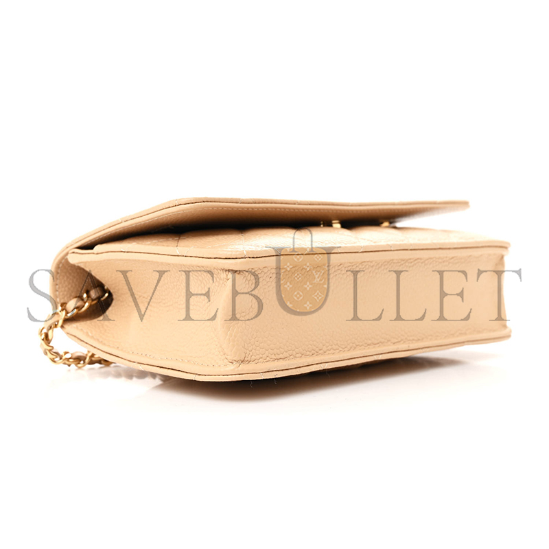 CHANEL CAVIAR QUILTED WALLET ON CHAIN WOC 1647121 (20*12*3cm)