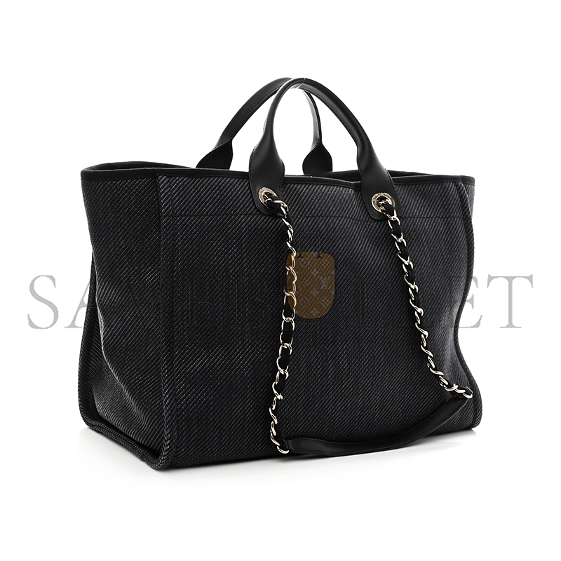 CHANEL MIXED FIBERS CALFSKIN MEDIUM DEAUVILLE TOTE 1180865 (39*29*20cm)