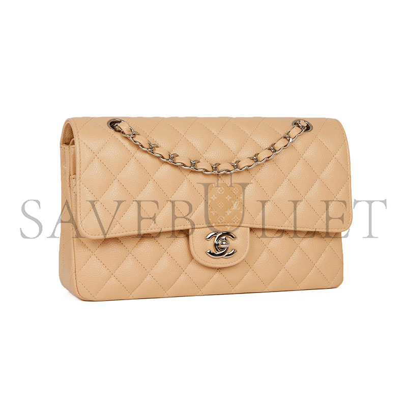 CHANEL CAVIAR QUILTED MEDIUM CLASSIC DOUBLE FLAP 1541024 (25*15*7cm)