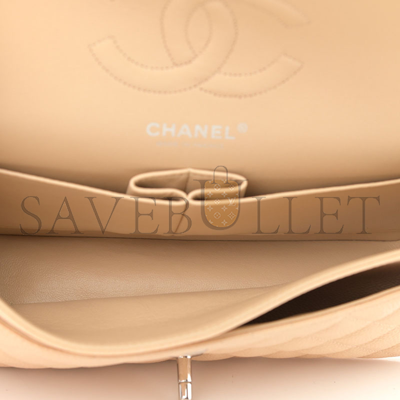CHANEL CAVIAR QUILTED MEDIUM CLASSIC DOUBLE FLAP 1105739 (25*15*7cm)
