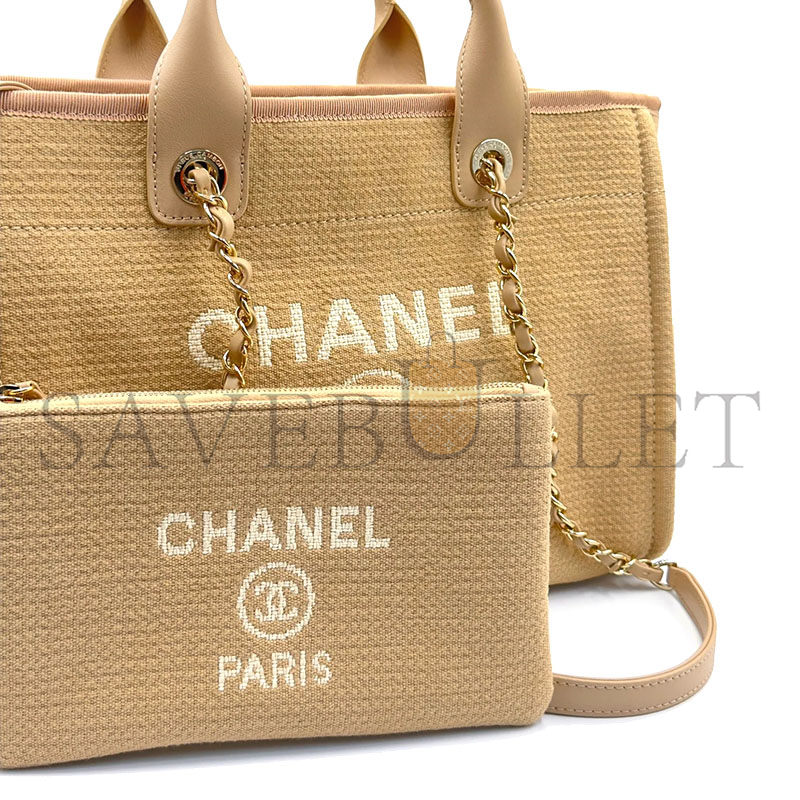 CHANEL MIXED FIBERS SMALL DEAUVILLE TOTE 142010 (39*24*17cm)