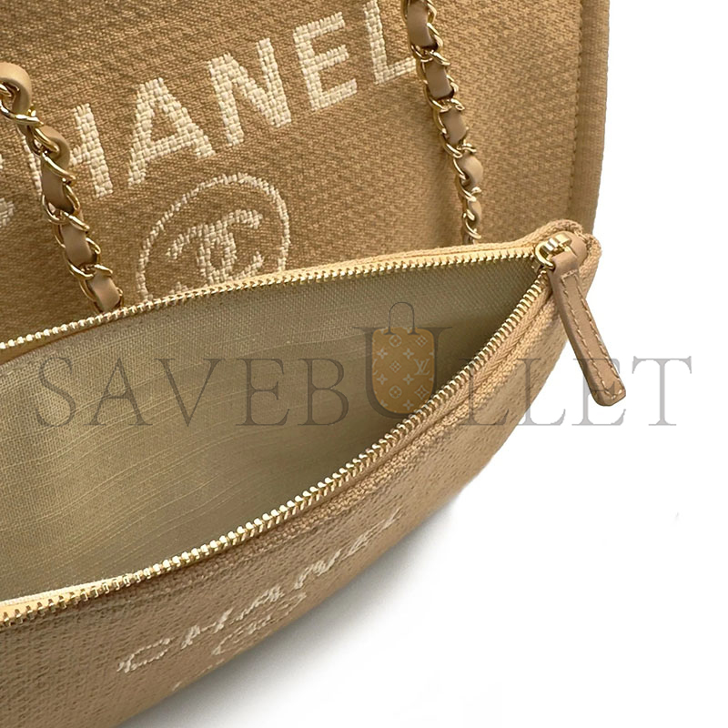 CHANEL MIXED FIBERS SMALL DEAUVILLE TOTE 142010 (39*24*17cm)